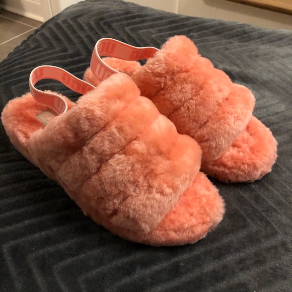 UGG Shoes - 🐚Ugg fluff yeah slides (neon coral) NWOB